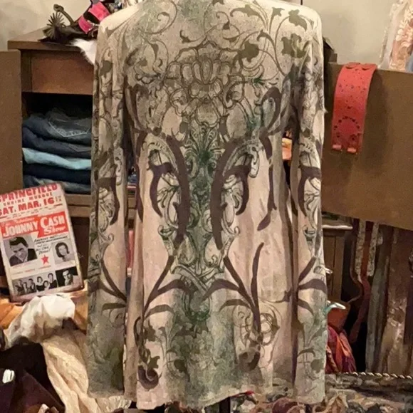 Stetson Green and Cream Cardigan - Picture 3 of 4